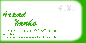 arpad wanko business card